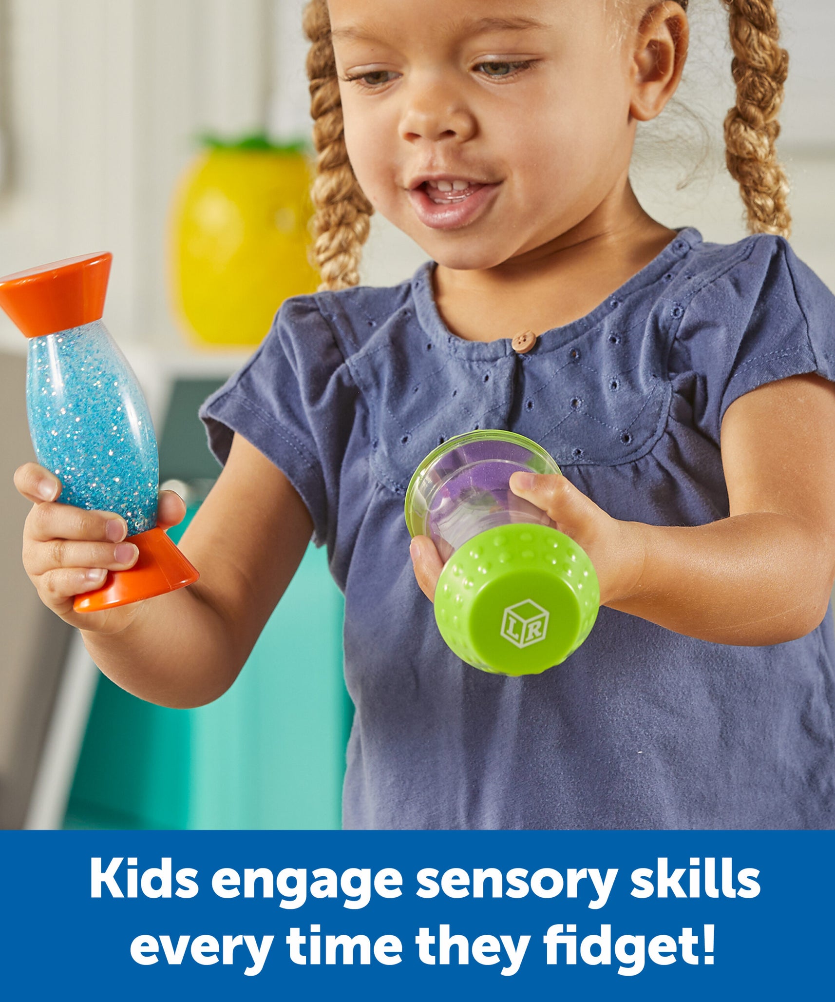مجموعة من 3 أنابيب فيدجيت ثلاثية الحواس من Learning Resources للأطفال من سن 3 سنوات فما فوق