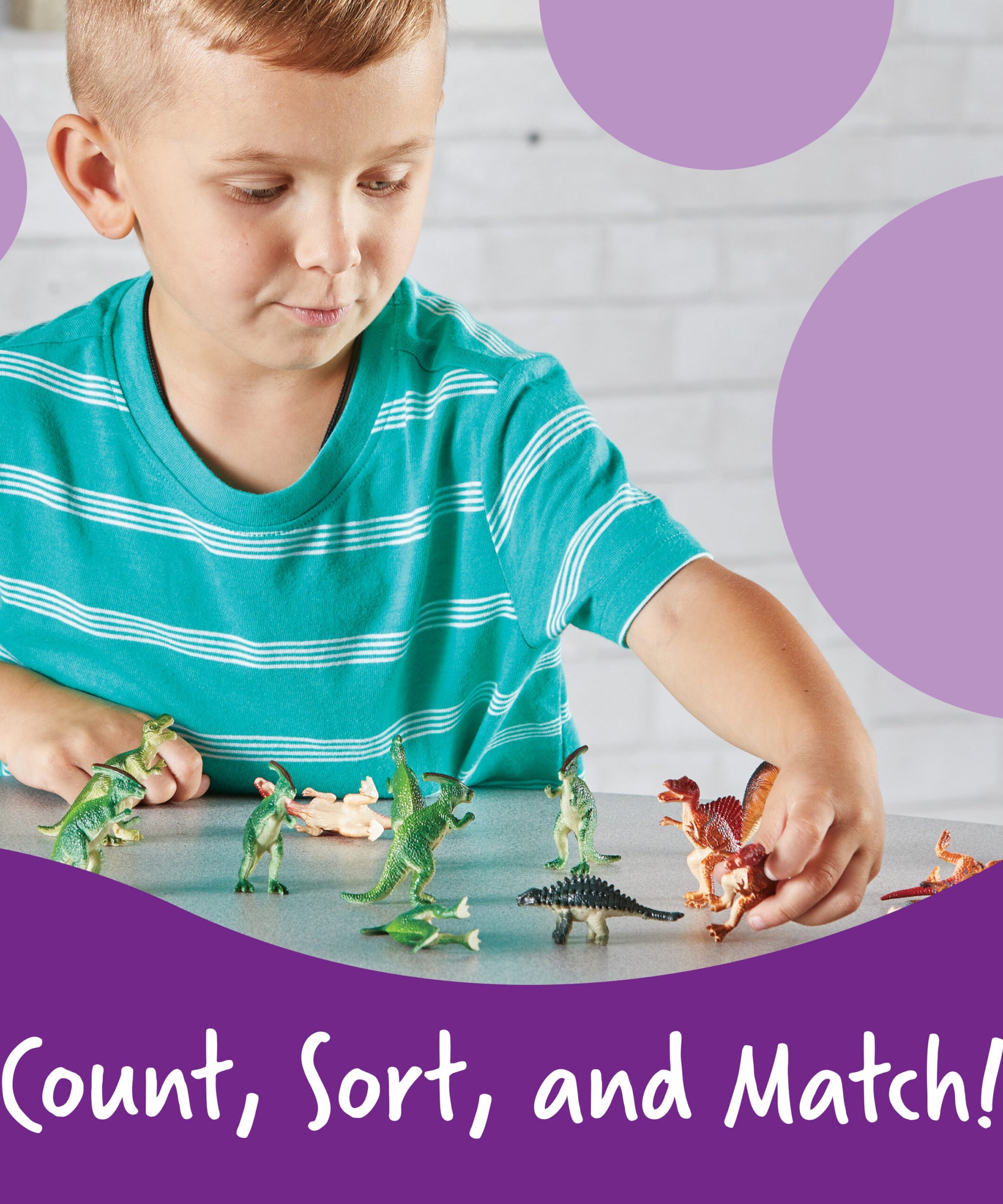 موارد التعلم - عدادات الديناصورات، مجموعة من 60 شخصية واقعية للعد والفرز واللعب الخيالي، للأعمار من 3 سنوات فما فوق