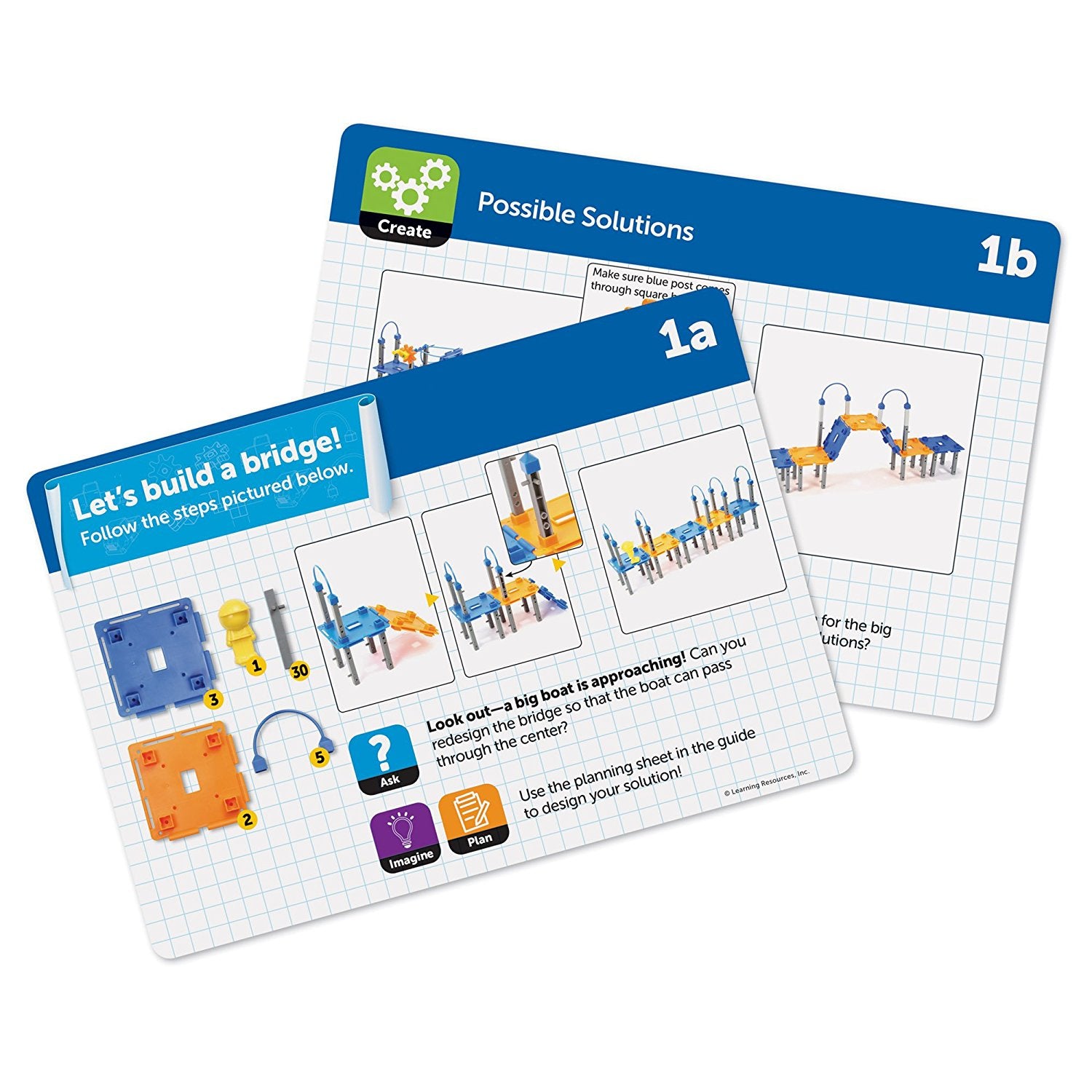 Learning Resources City Engineering & Design Building Set, Hands-On STEM & STEAM Construction Kit for Kids, Encourages Early Engineering & Creative Problem-Solving, 100 Pieces & 10 Activity Cards, Ages 5+