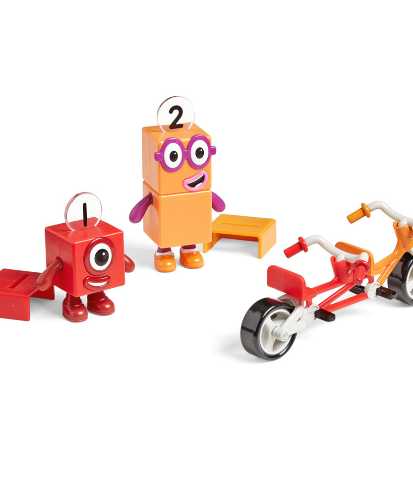 Learning Resources Numberblocks One and Two Bike Adventure, Collectible Figures with Tandem Bike & Accessories, Officially Licensed Learning Resources Set