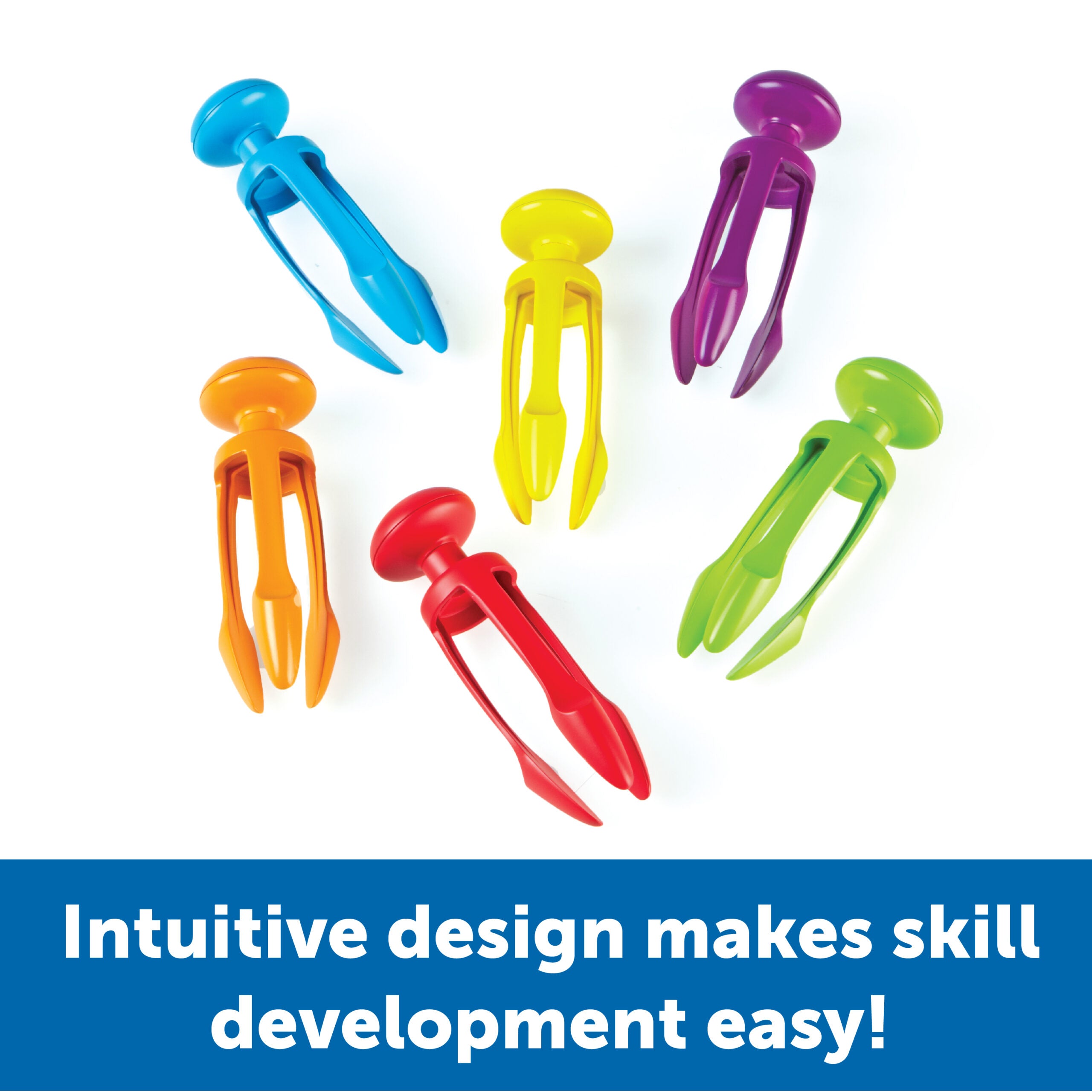 ملقط ثلاثي الإمساك من Learning Resources، مجموعة من 6 قطع، أداة للمهارات الحركية الدقيقة للأطفال، تقوي قبضة القلم، تتضمن سلة تخزين، للأعمار من 4 سنوات فما فوق