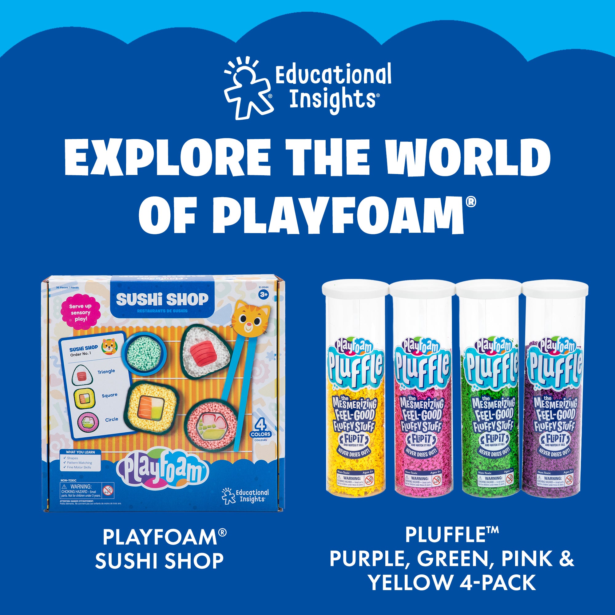 Learning Resources Playfoam Combo 8-Pack, Mess-Free Sensory Play Foam, Never Dries Out, Includes Classic and Sparkle Colors for Creative Play