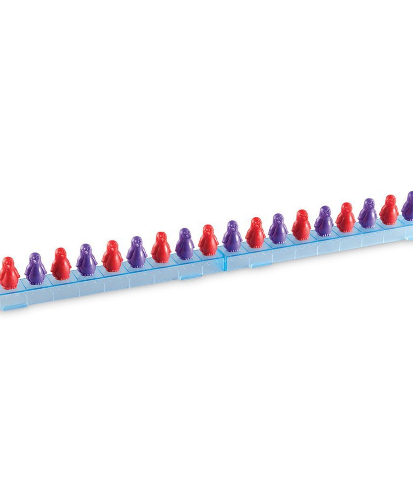 مجموعة أنشطة الرياضيات "بطاريق على الجليد" من Learning Resources، لعبة عد وفرز عملية للأطفال، تتضمن 100 عداد بطريق ملون و10 ألواح ثلج