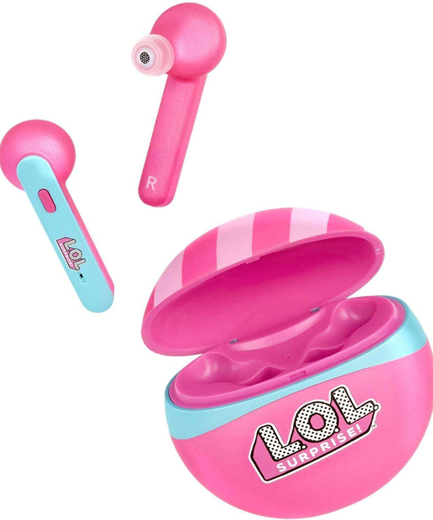 L.O.L. Surprise! Wireless Earbuds for Kids – 3D Stereo Sound, 25-Hour Battery, Built-In Mic, Fashionable Design, Noise Cancelling, In-Ear Headphones for Smart Devices