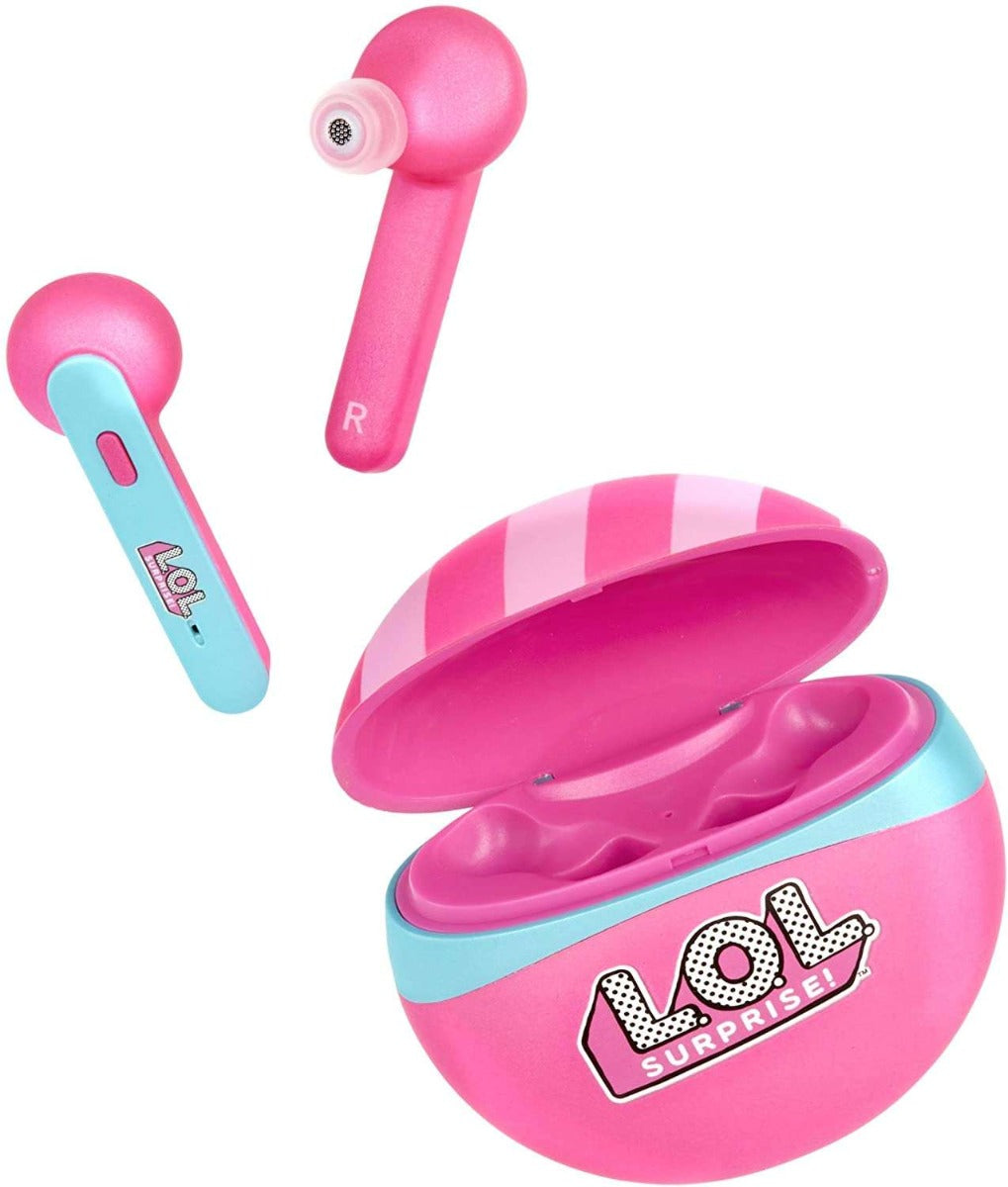 L.O.L. Surprise! Wireless Earbuds for Kids – 3D Stereo Sound, 25-Hour Battery, Built-In Mic, Fashionable Design, Noise Cancelling, In-Ear Headphones for Smart Devices