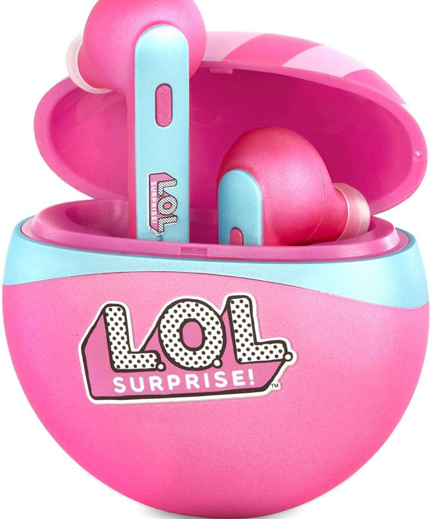 L.O.L. Surprise! Wireless Earbuds for Kids – 3D Stereo Sound, 25-Hour Battery, Built-In Mic, Fashionable Design, Noise Cancelling, In-Ear Headphones for Smart Devices