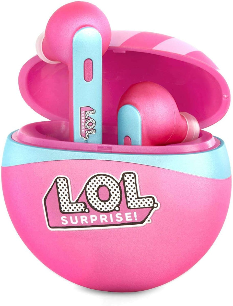 L.O.L. Surprise! Wireless Earbuds for Kids – 3D Stereo Sound, 25-Hour Battery, Built-In Mic, Fashionable Design, Noise Cancelling, In-Ear Headphones for Smart Devices