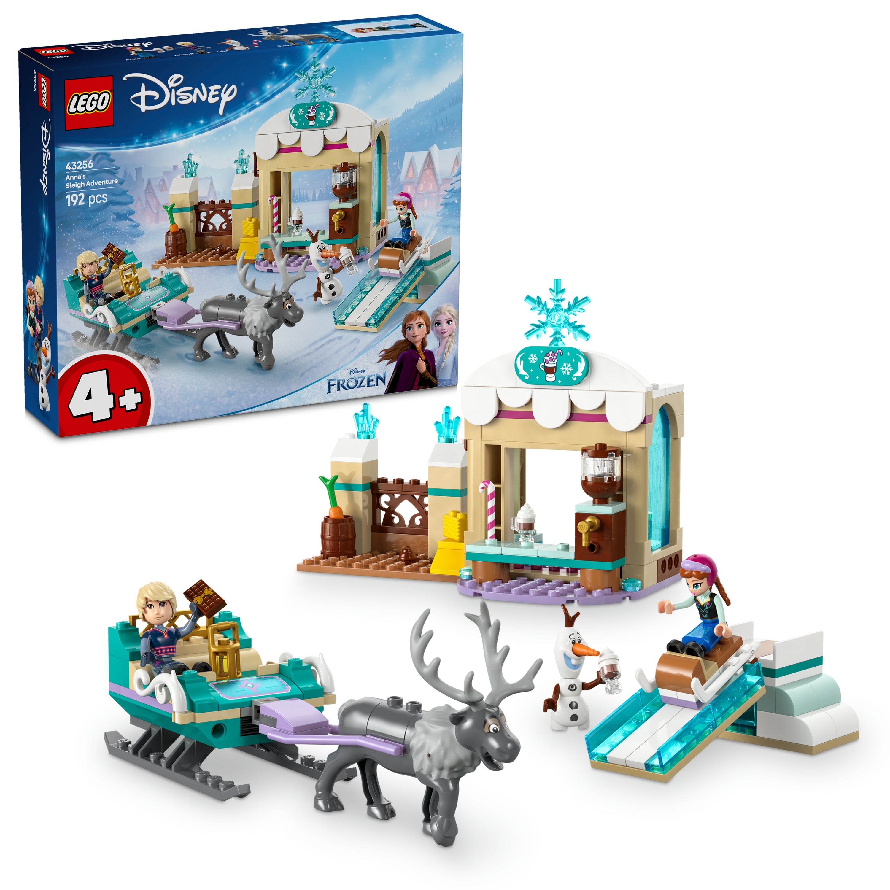 LEGO Disney Princess 43256 Annas Sleigh Adventure V29 for Unisex 4+ Frozen Winter Journey Building Toy