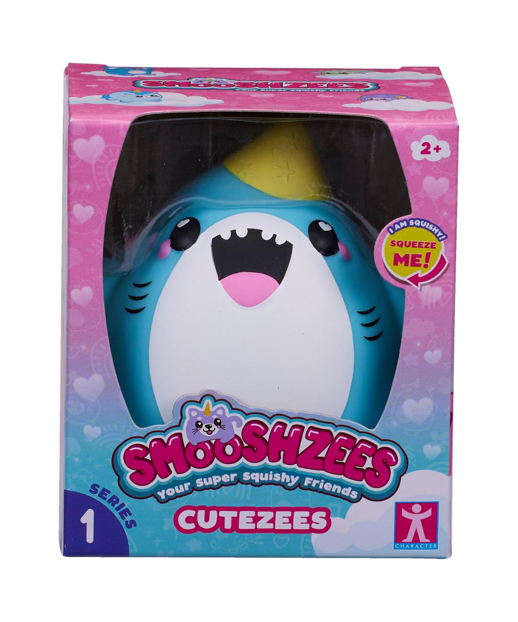 Smooshzees Cutezees Snaws، سمكة قرش زرقاء، شخصيات قابلة للتجميع، ناعمة للغاية، محببة وطرية!