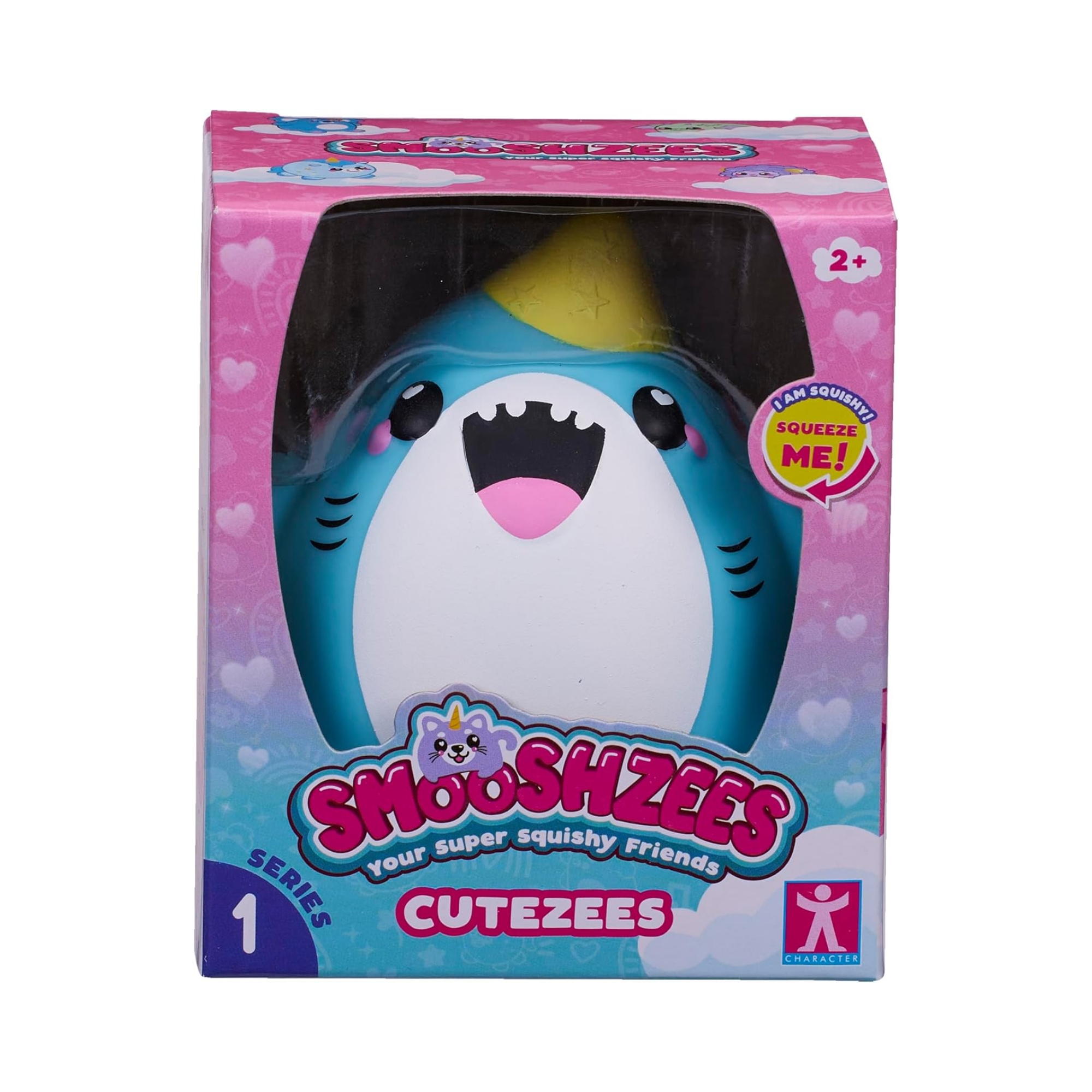 Smooshzees Cutezees Snaws، سمكة قرش زرقاء، شخصيات قابلة للتجميع، ناعمة للغاية، محببة وطرية!