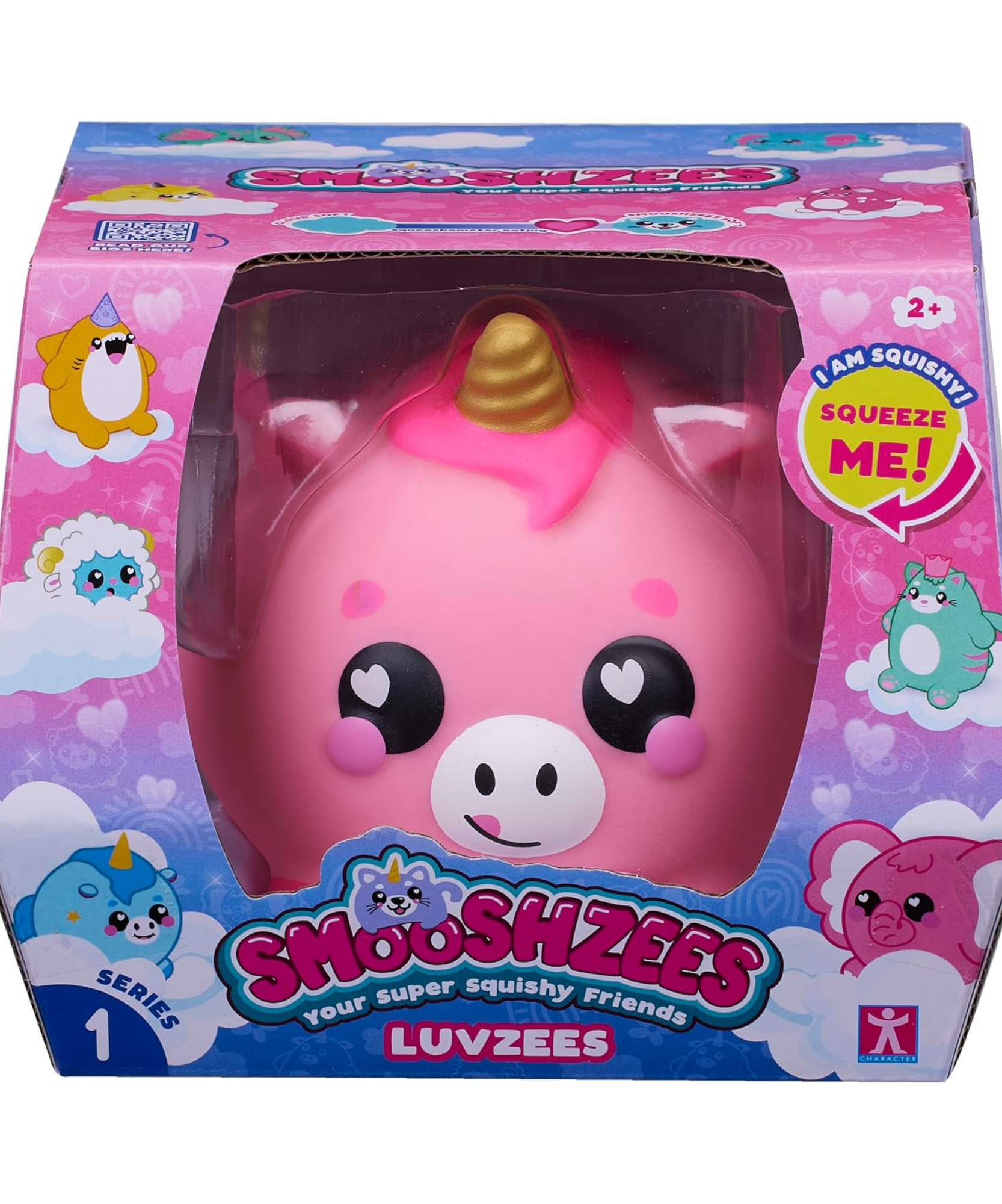 Smooshzees Luvzees, Zappy, Pink Unicorn, Collectable Characters, Supersoft, Cuddly and Squishy!