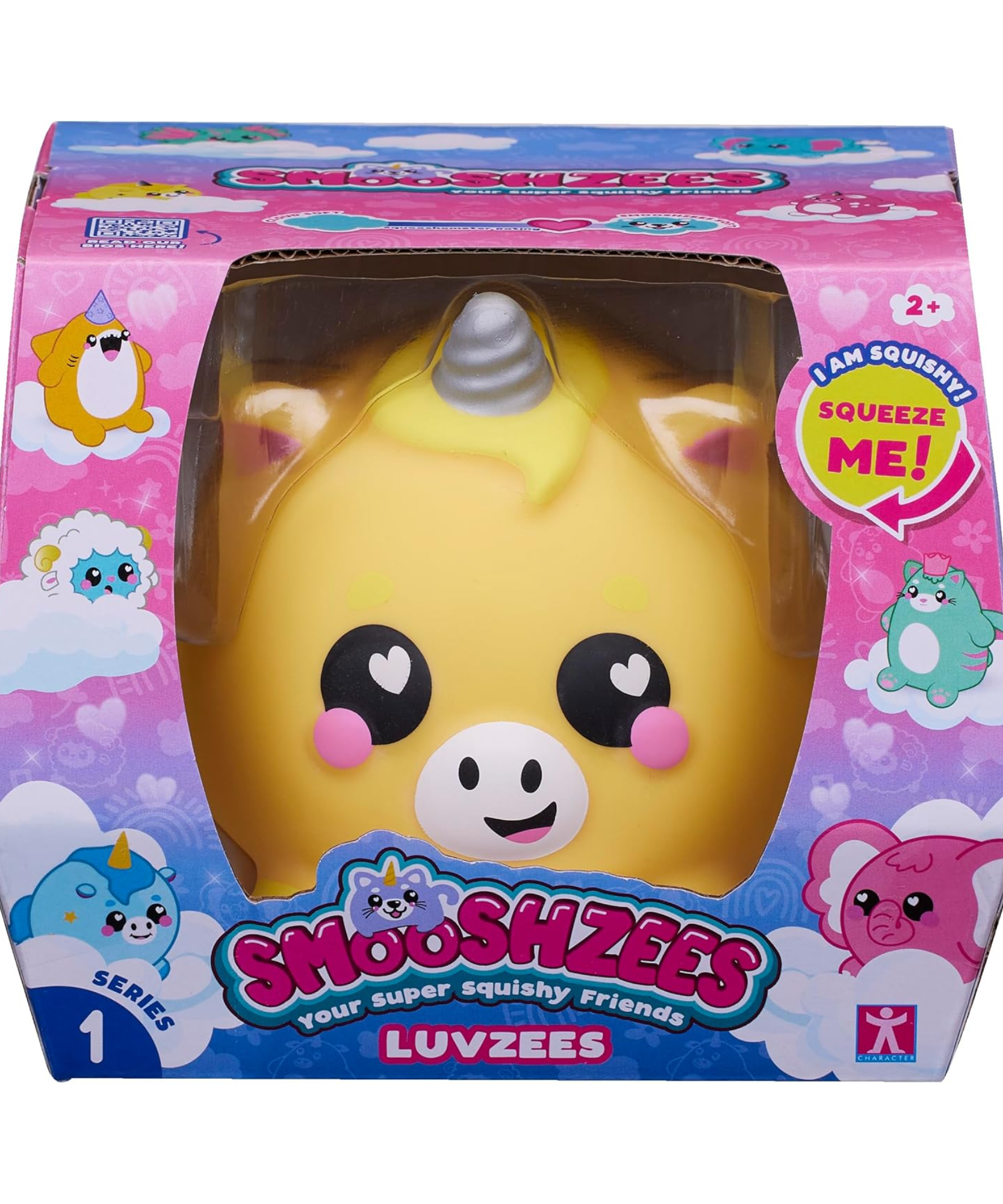 سمووشزيز لوفزيس، فندر، وحيد القرن الأصفر، شخصيات قابلة للتجميع، ناعمة للغاية، محببة وطرية!