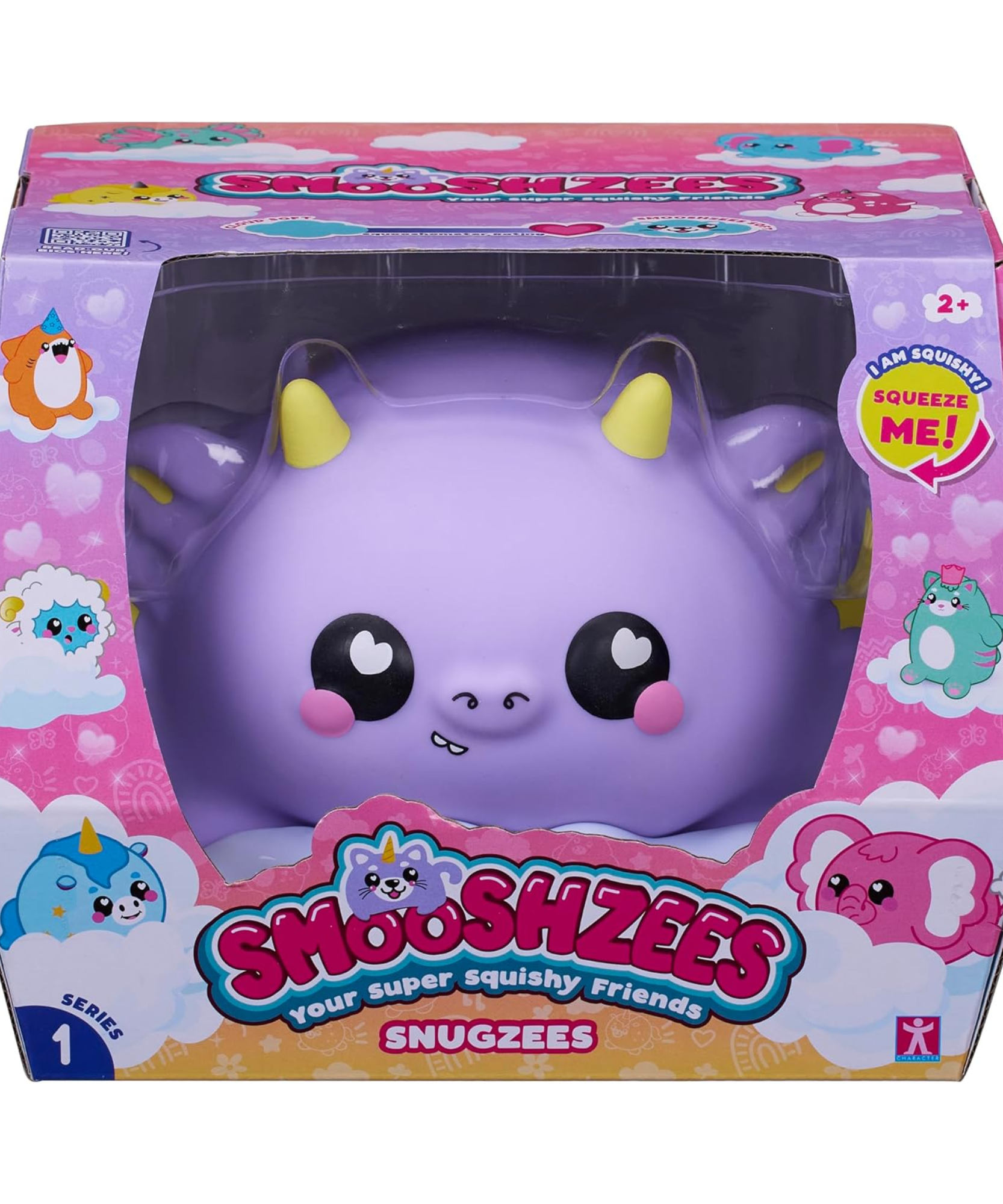 Smooshzees Snugzees, Puffin, Purple Dragon, Collectable Characters, Supersoft, Cuddly and Squishy!