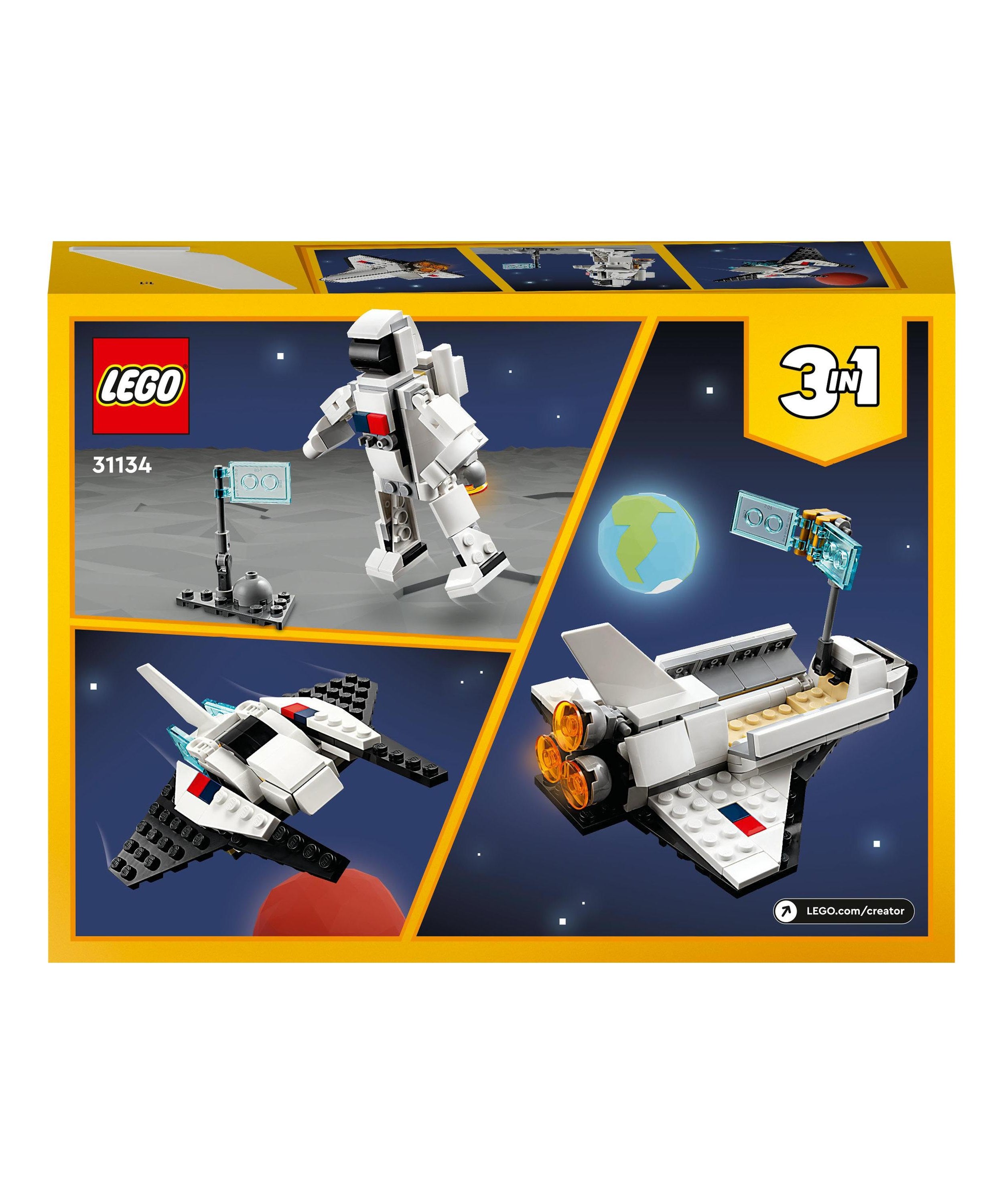 LEGO Creator 31134 Space Shuttle 3-in-1 Rebuildable Space Toy for Kids 6+ Boys & Girls