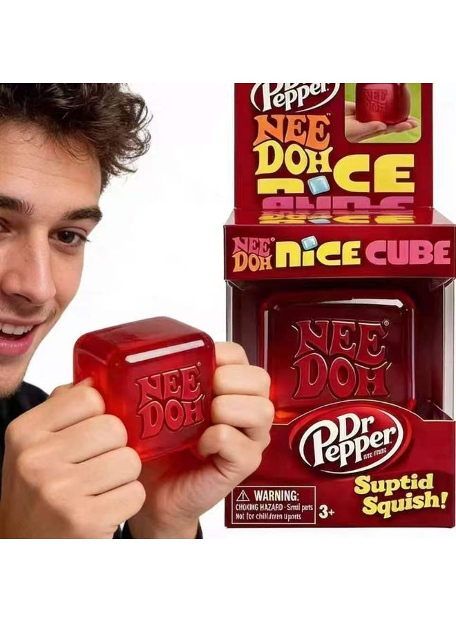 NeeDoh Nice Cube Sensory Squeeze Toy, Assorted Colors, Super Solid Squish Fidget Stress Relief Toy for Kids & Adults, 2.25 Inch Cube