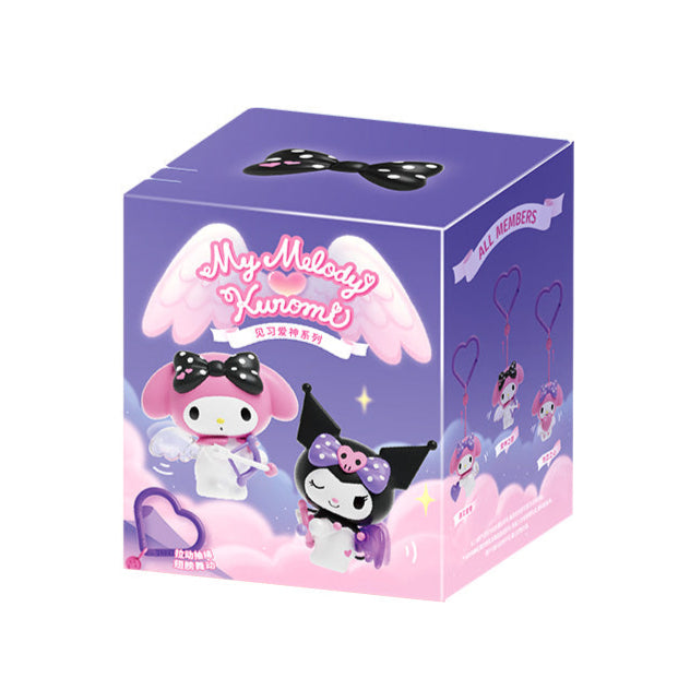 صندوق مويتش سانريو كورومي وماي ميلودي ترينيه كيوبيد، شخصيات قابلة للتجميع تعمل باللف مع خطاف حقيبة، 6 تصاميم للتجميع، لعبة مفاجأة عشوائية، للأعمار من 15 عامًا فأكثر، مقتنيات وشخصيات