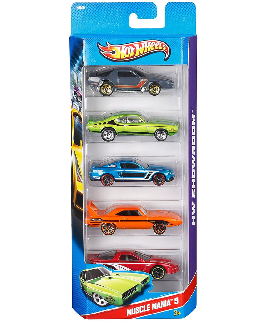 Hot Wheels 5-Car Die-Cast Vehicle Gift Pack, 1:64 Scale Cars for Racing, Stunts and Collecting, Styles May Vary