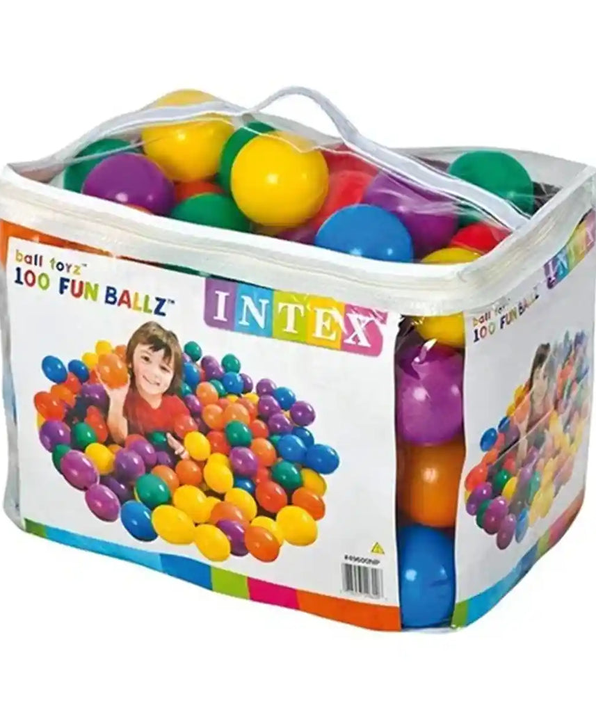 Intex 100-Pack Multi-Colored 3 Inch Plastic Balls for Kids Toddlers Ball Pit Play Fun Ages 2+