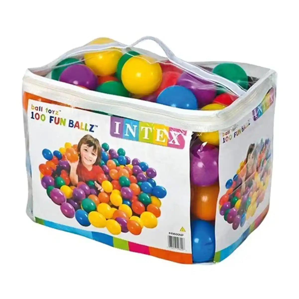Intex 100-Pack Multi-Colored 3 Inch Plastic Balls for Kids Toddlers Ball Pit Play Fun Ages 2+