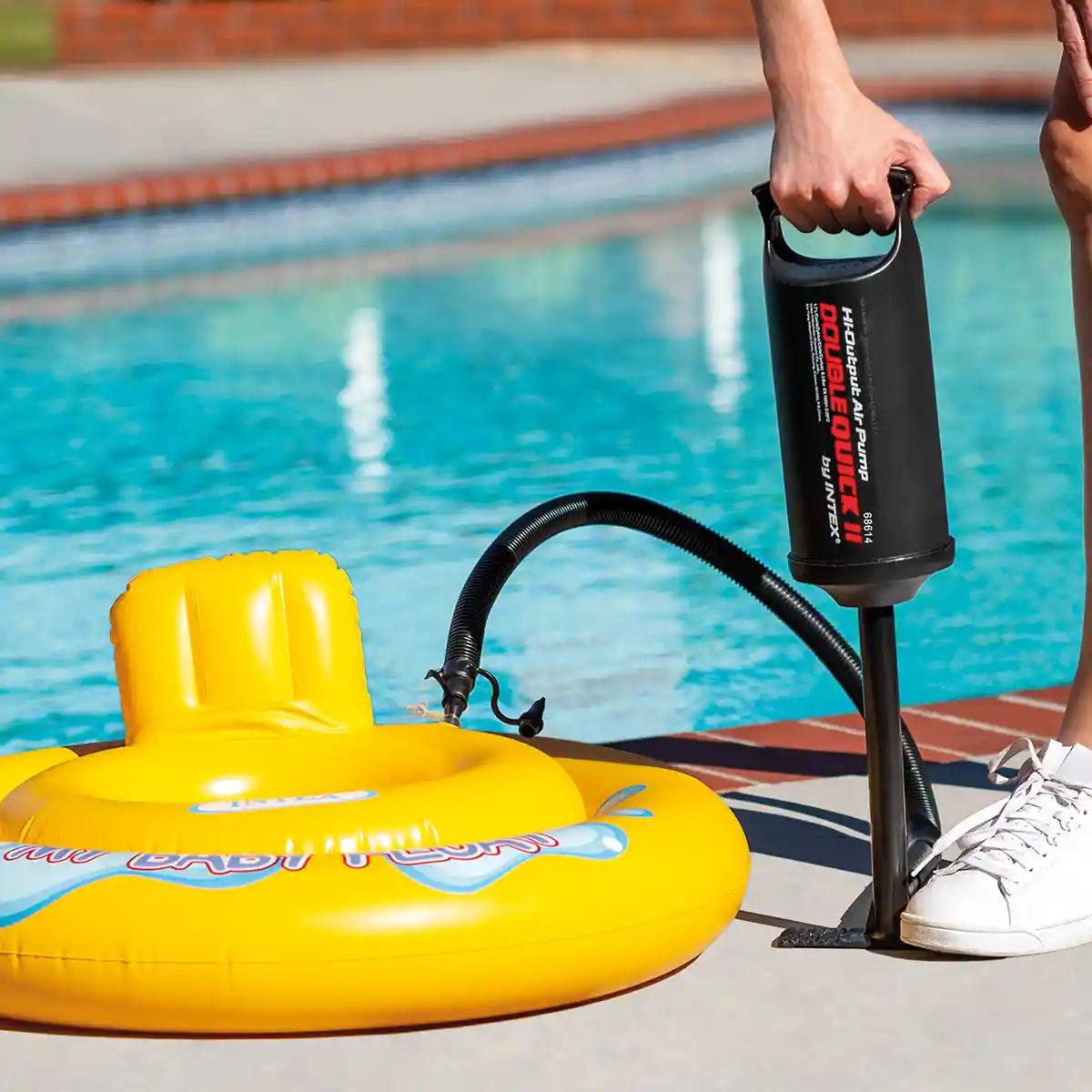 Intex Double Quick II 36cm High-Output Hand Pump for Air Mattresses Pool Toys and Inflatables
