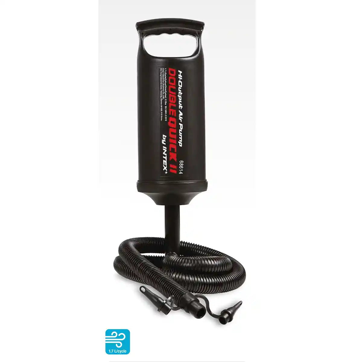 مضخة يدوية عالية الأداء من Intex Double Quick II مقاس 36 سم للمراتب الهوائية وألعاب حمامات السباحة والألعاب القابلة للنفخ