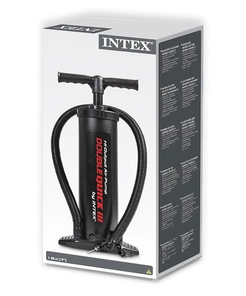 Intex 68615 High Output Hand Pump 48cm Double Action for Air Mattresses Pool Toys and Inflatables – Black