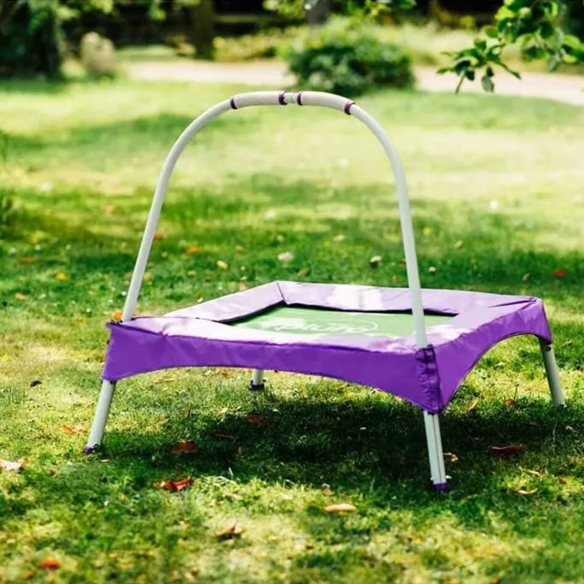 ترامبولين بلام جونيور جامبر، لعبة ترفيهية مستقرة للاستخدام الداخلي والخارجي، بمقابض إسفنجية ناعمة وسهلة الإمساك، تصميم إطار مبطن، مناسب للأطفال من سن 18 شهرًا فما فوق، لون أرجواني