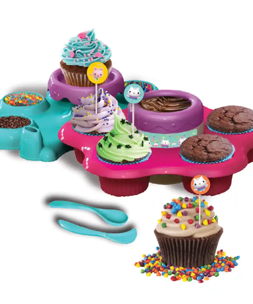 Gabby’s Dollhouse Cupcake Maker Kit, Creative Baking Playset for Kids Ages 5+, Includes Cupcake Molds, Decoration Tray, Chocolate Melting Pot and Accessories, Arts and Crafts