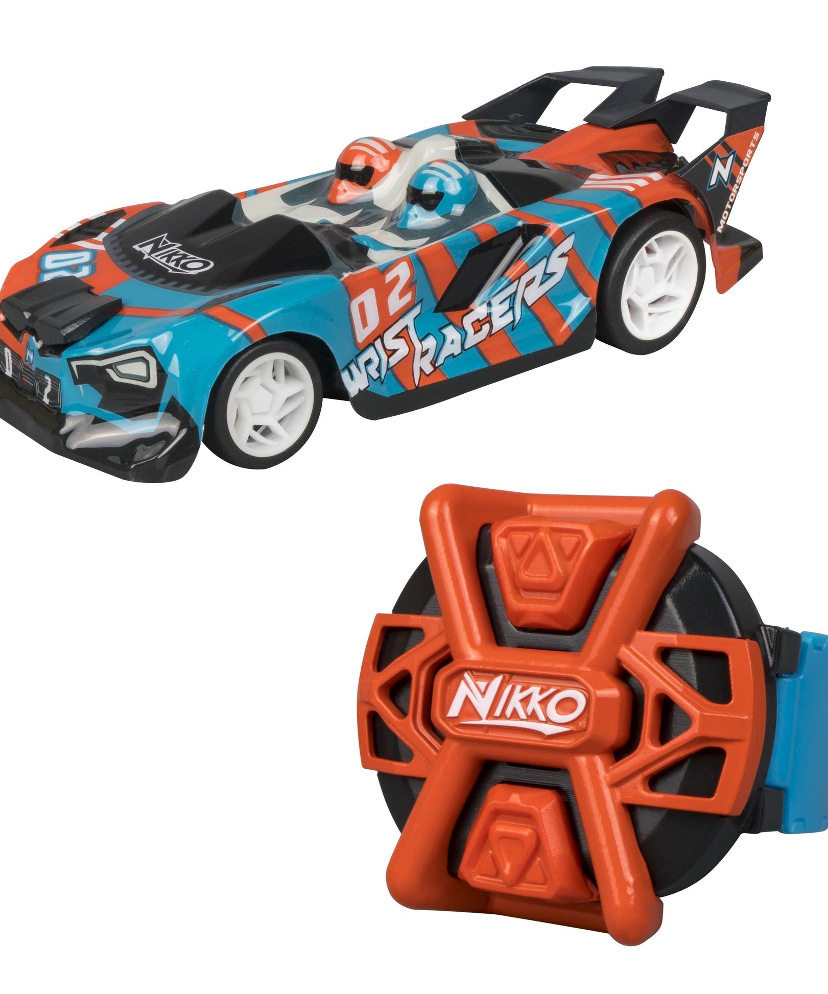 Nikko Wrist Racers Vehicle Toy 2 Pieces Assorted Full Function Remote Control Car for Kids with 2.4 GHz Wrist Control