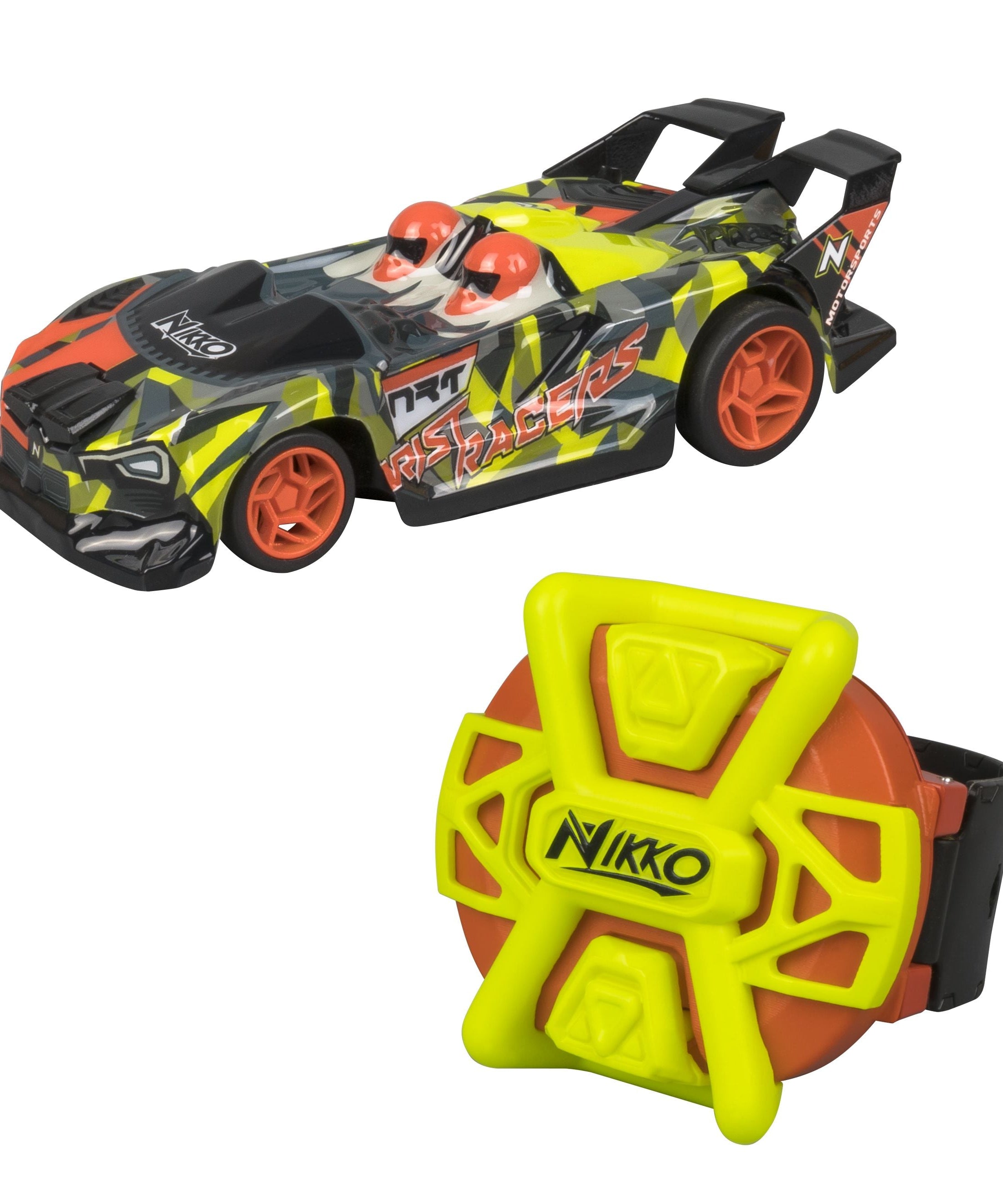 Nikko Wrist Racers Vehicle Toy 2 Pieces Assorted Full Function Remote Control Car for Kids with 2.4 GHz Wrist Control