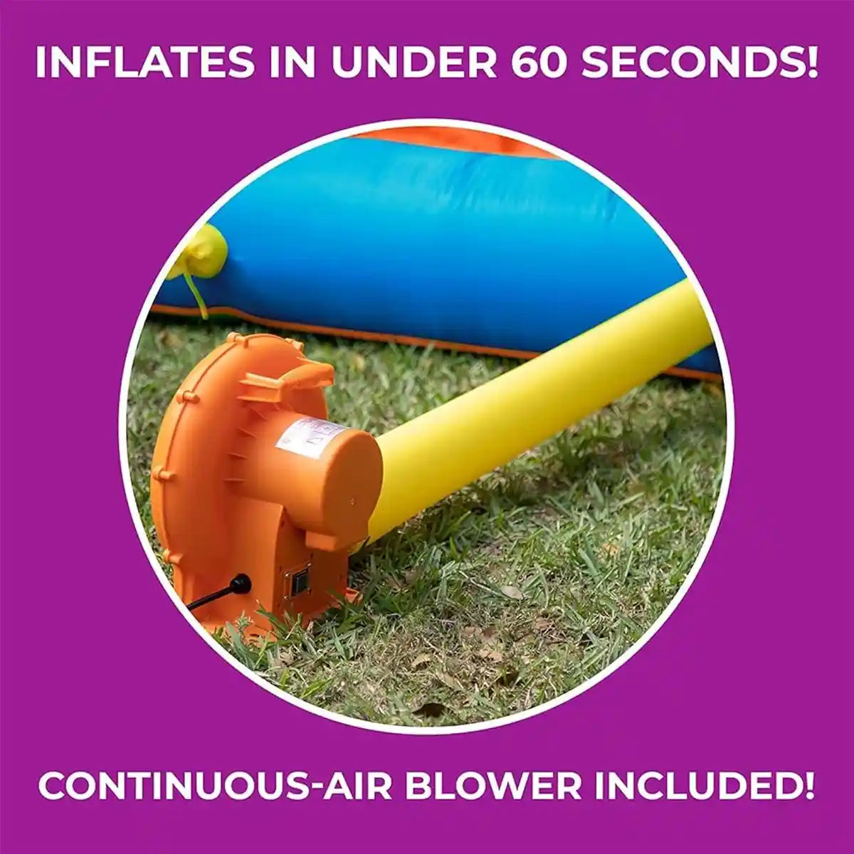 منزل قفز قابل للنفخ للأطفال من ستيب 2 ماكس سبورتس، مزود بمنفاخ هواء شديد التحمل، مصنوع من الفينيل، باللون الأزرق، مناسب لملعب كرة السلة الخارجي، مناسب للأعمار من 3 سنوات فما فوق، مناسب لحفلات أعياد الميلاد