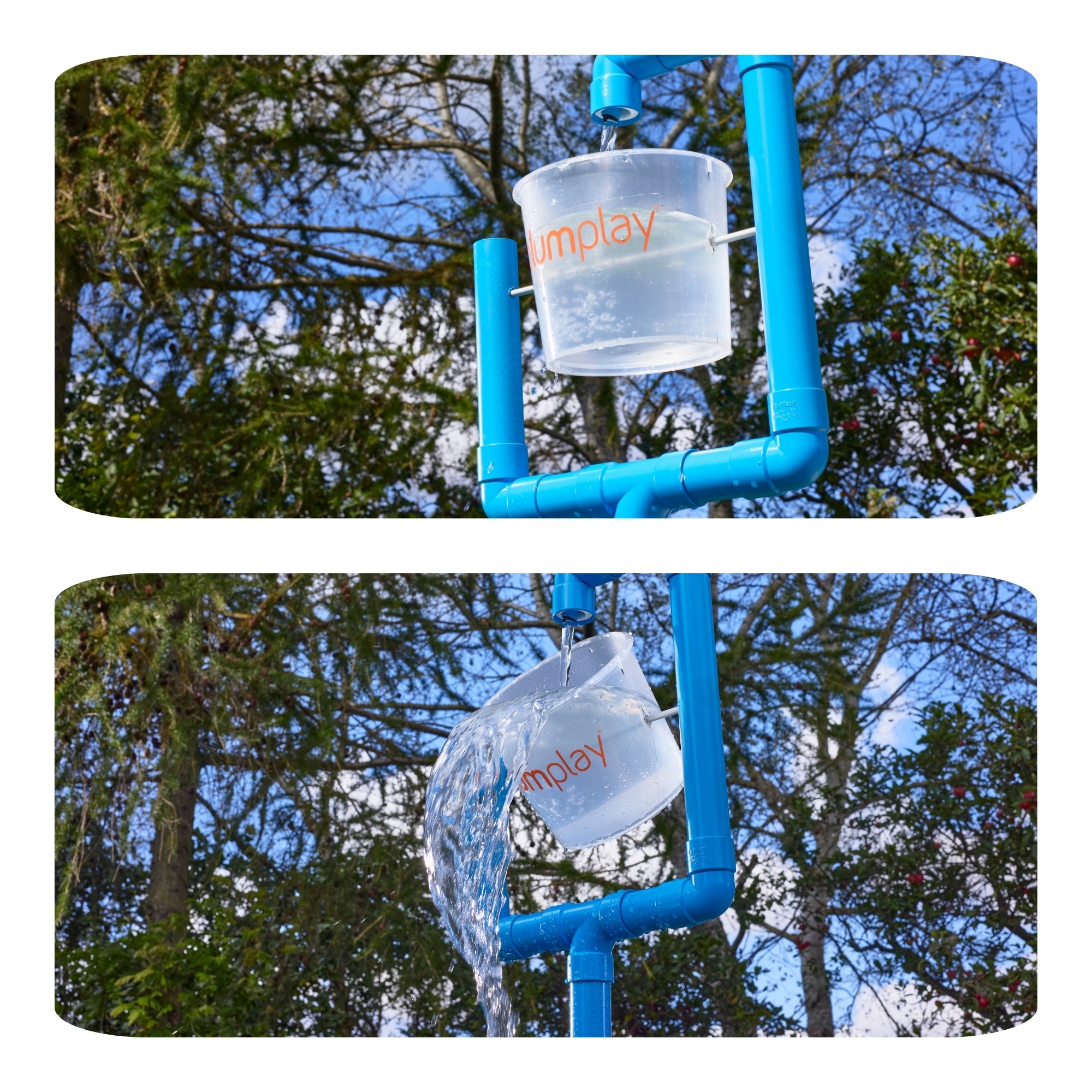 Plum Water Park Tidal Tipper with Height Adjustable Pole, Convenient and Easy to Store Summer Outdoor Water Play Backyard Toy, Suitable for Children 3 Years +, Blue