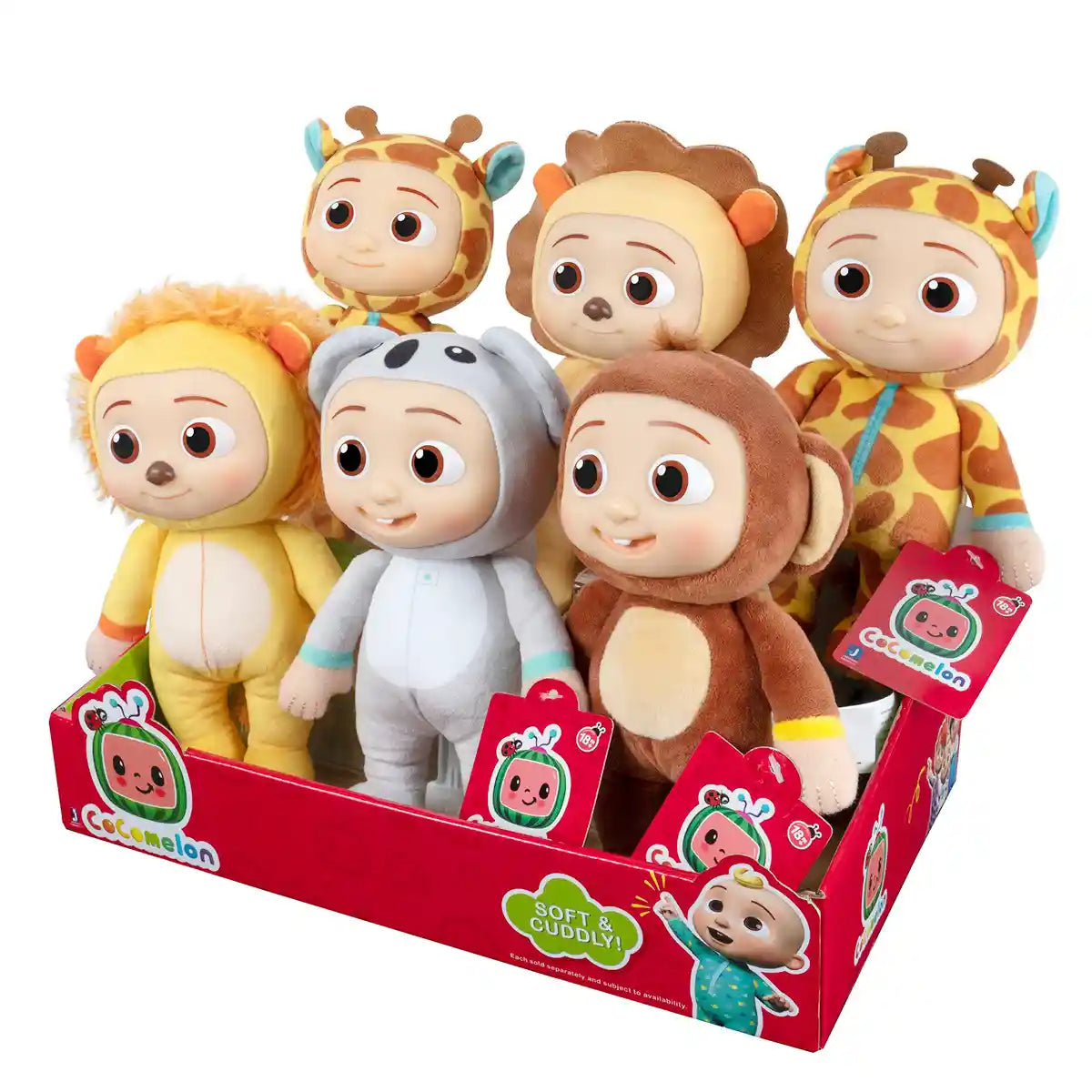 دمية كوكوميلون الصغيرة المحشوة 8 بوصات، قطعة واحدة متنوعة، لعبة ناعمة للأطفال الصغار والأطفال، جيه جيه في زي واحد أو تي شيرت بيبي شارك، دمية محشوة