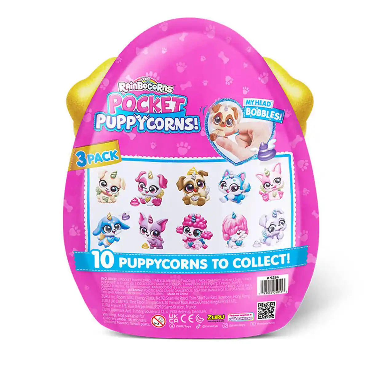 دمية رينبوكورن بوكيت بابي كورن سربرايز S1 بوبل هيد، لعبة قطيفة قابلة للتجميع مع 10 مفاجآت ممتعة، سلايم صغير، ملصقات وغطاء قلم رصاص، هدية للأطفال من سن 3 سنوات فما فوق
