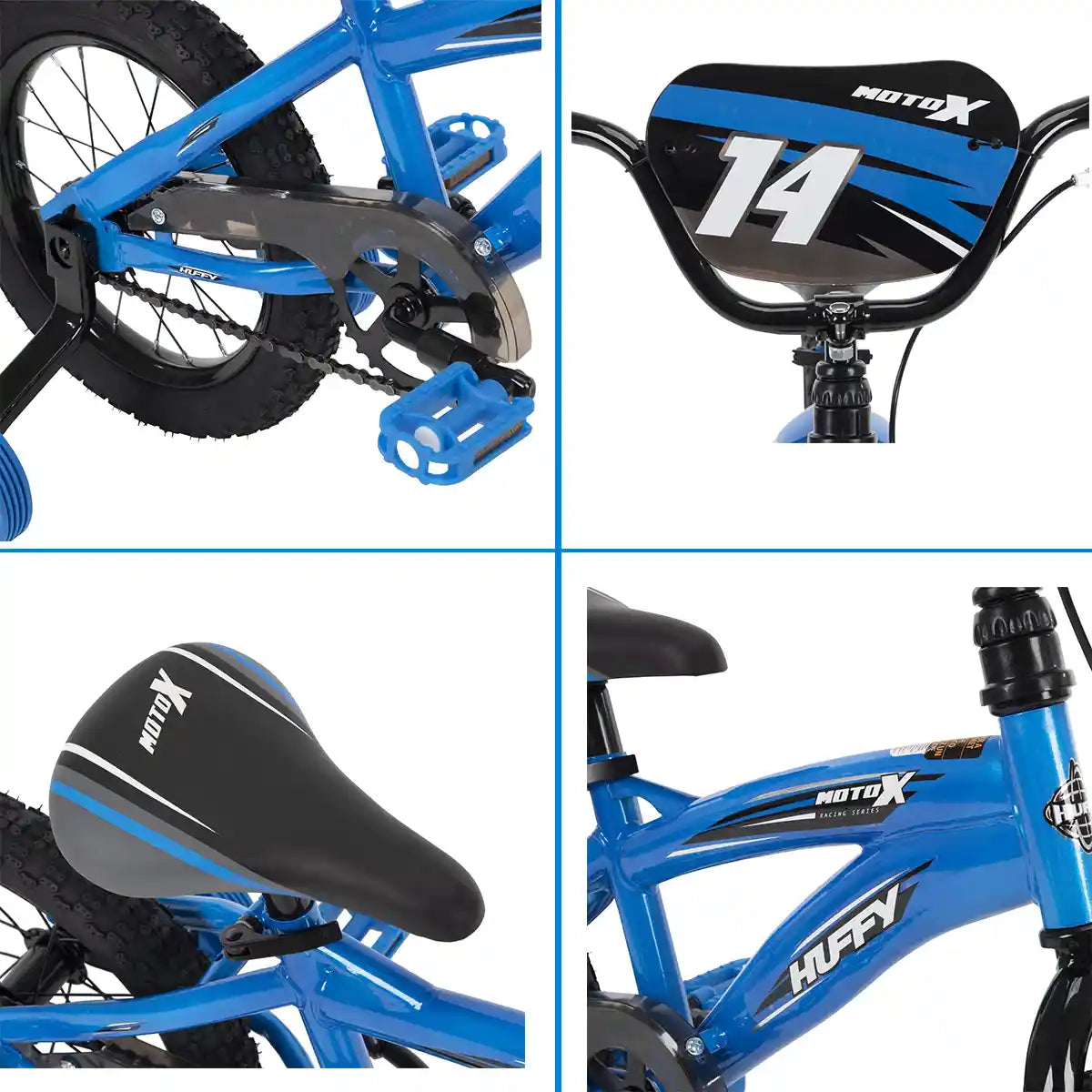 دراجة هفي موتوكس SDWK للأطفال، لون أحمر وأسود، عجلات ١٤ بوصة، عجلات تدريب قابلة للإزالة، تجميع سريع، مناسبة للأعمار من ٤ إلى ٦ سنوات.