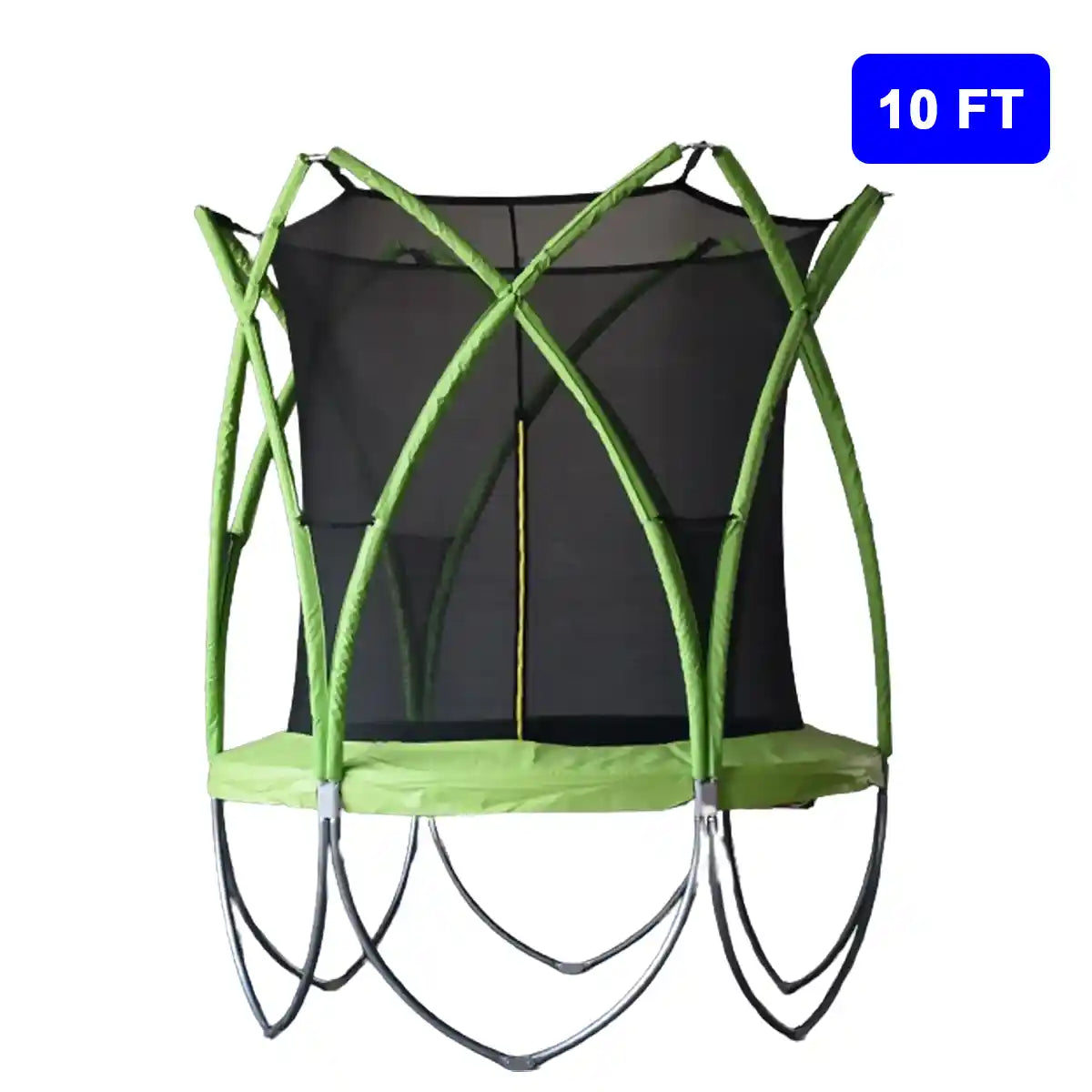 ترامبولين تشجيانغ سبارك بطول 10 أقدام مع سياج أمان، هزاز خارجي للأطفال، متعة لياقة بدنية في الفناء الخلفي، مناسب للأعمار من 5 سنوات فما فوق، لعبة لعب متينة وآمنة