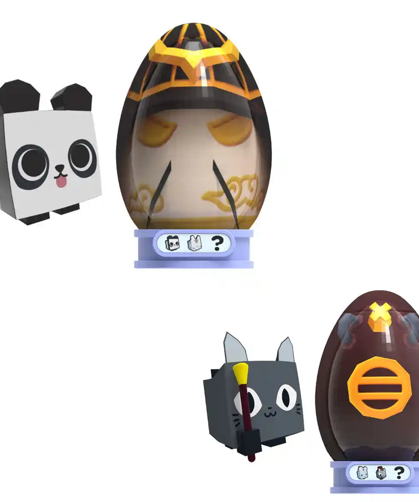 Pet Simulator, Mystery Pet Minifigures 2-Pack, Mystery Eggs, Randomized Minifigure Pets, Accessories & Stands, Series 1, Includes DLC