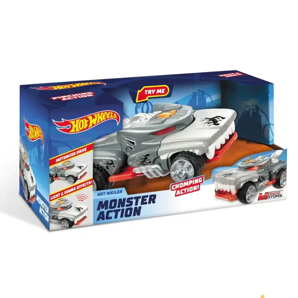 Hot Wheels Monster Action Hotweiler, Motorized Light & Sound Vehicle for Kids Ages 3+