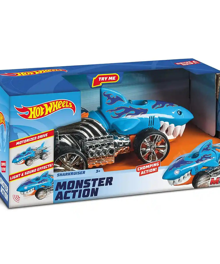Hot Wheels Extreme Action Sharkruiser, Motorized Light & Sound Monster Car for Kids, Ages 3+
