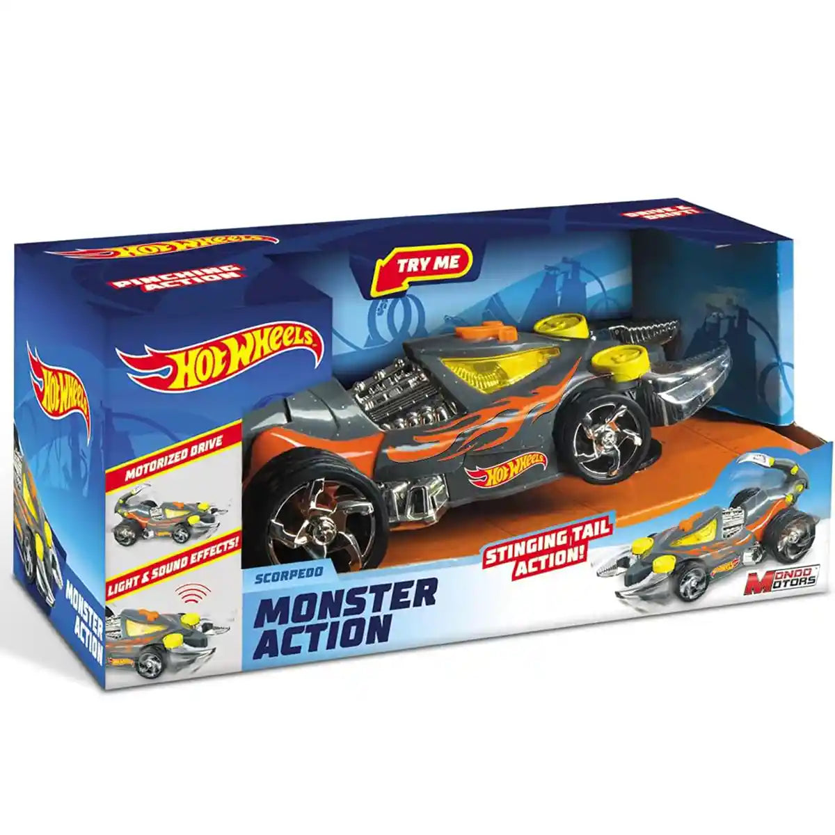 سيارة هوت ويلز مونستر أكشن سكوربيدو تعمل بالبطارية، لعبة ميكانيكية مستوحاة من العقرب مزودة بأضواء وأصوات وأجزاء متحركة للأطفال