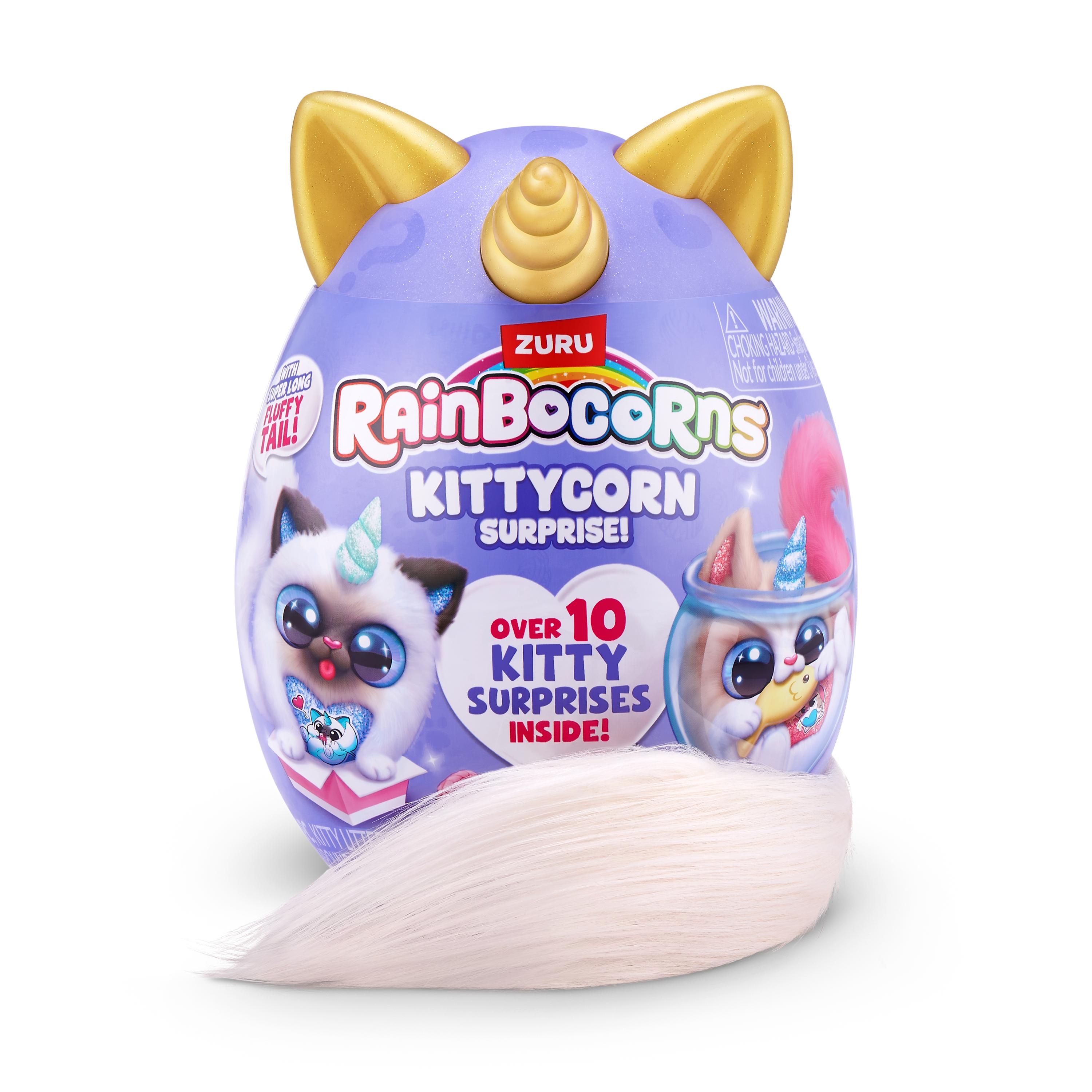 Rainbocorns Kittycorn Surprise S9 Collectible Plush Toy Set, 10+ Magical Surprises, Soft Plush Kittens with Fluffy Tails, Interactive Play for Girls Age 3+