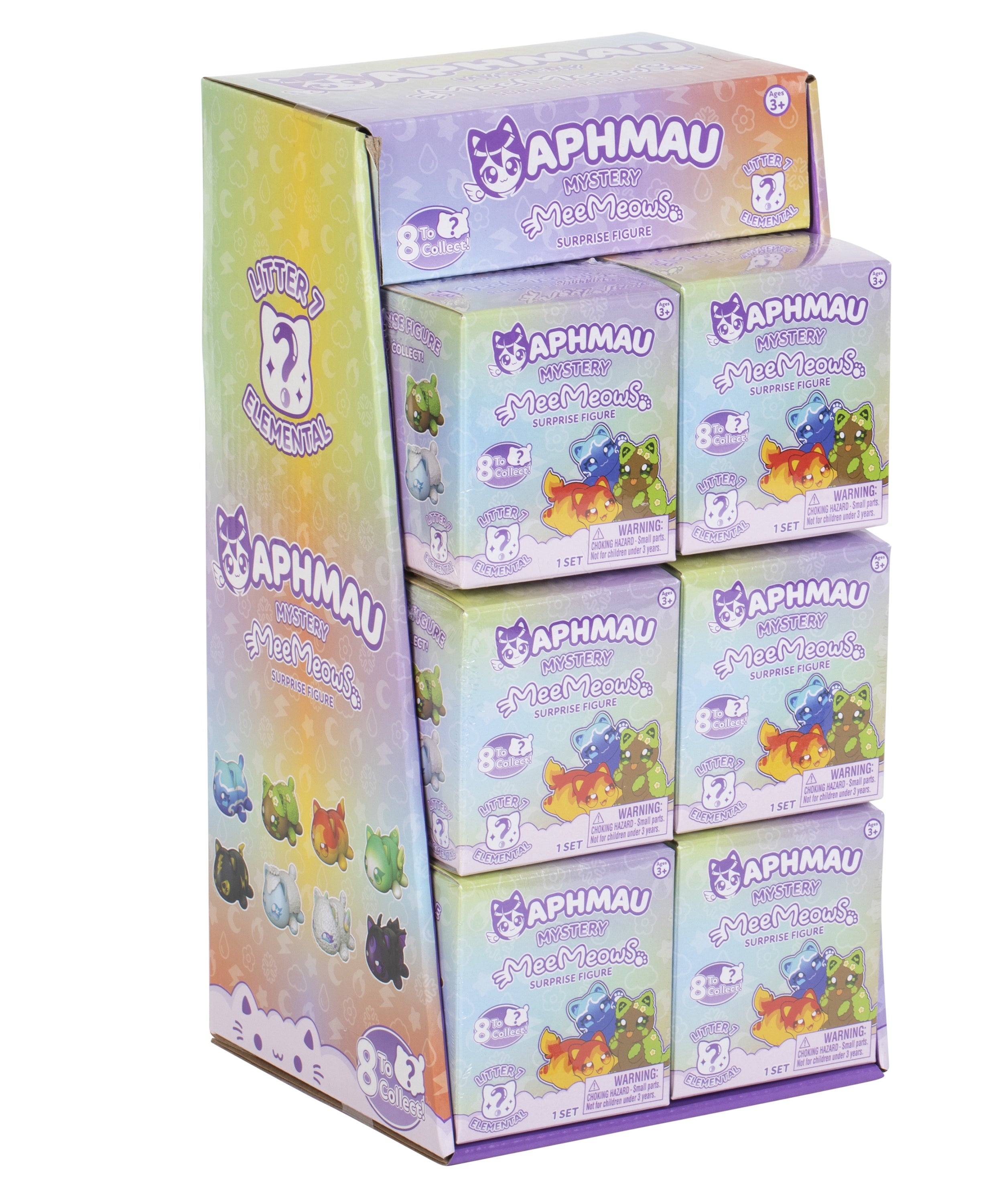 Aphmau MeeMeow Mystery Figures Series 7 Elemental Collection, Official Aphmau Merchandise, 1 Random Collectible Figure Blind Box, Surprise Toy for Girls and Boys Ages 3 and Up