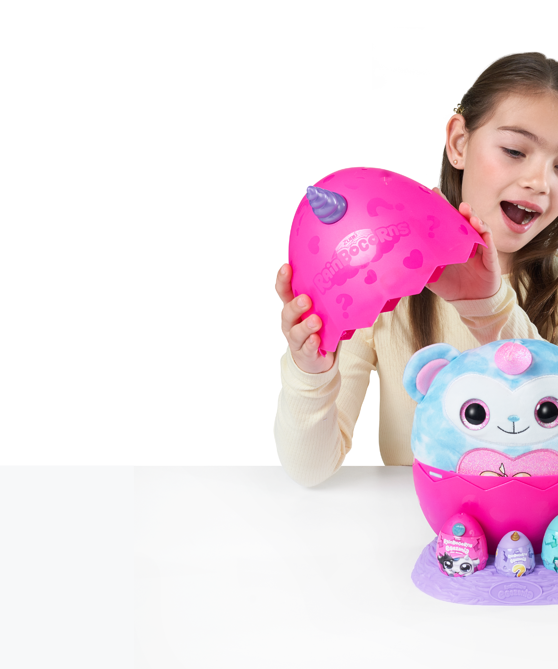 Rainbocorns Eggzania Mini Mania Series 1 Surprise Plush Toy for Girls Ages 3+, Collectible Stuffed Animal with 10+ Surprises, Slime, Stickers & Wearable Jewelry