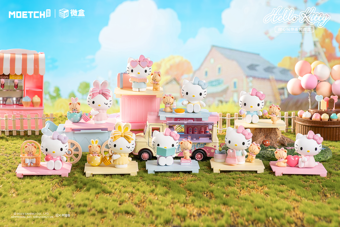 شخصيات مويتش سانريو هالو كيتي سويت هارت بلاي ميت في صندوق أعمى - صندوق صغير احترافي لألعاب التجميع مع علبة عرض أكريليك، شخصية غامضة عشوائية، للأعمار من 6 سنوات فما فوق