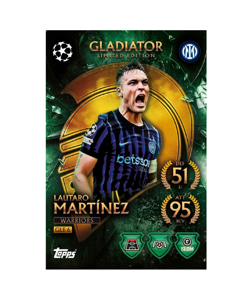 Topps Match Attax UCC 2025 2026 Mega Tin Collectible Football Trading Cards with 45 Cards and Exclusive Gladiators Limited Editions, Official UEFA Licensed, Assorted Mega Tin