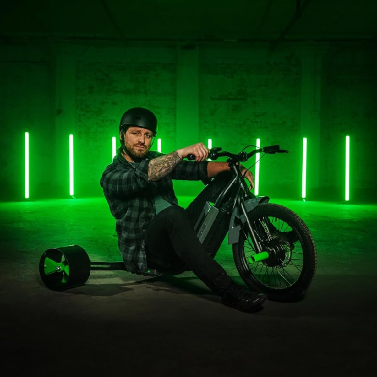 Huffy Green Machine Electric 36V Drift Trike, High Speed Electric Ride On with Adjustable Seat, Thumb Throttle Control and Drift Wheels, Teen Ride On Toy for Ages 14Y+