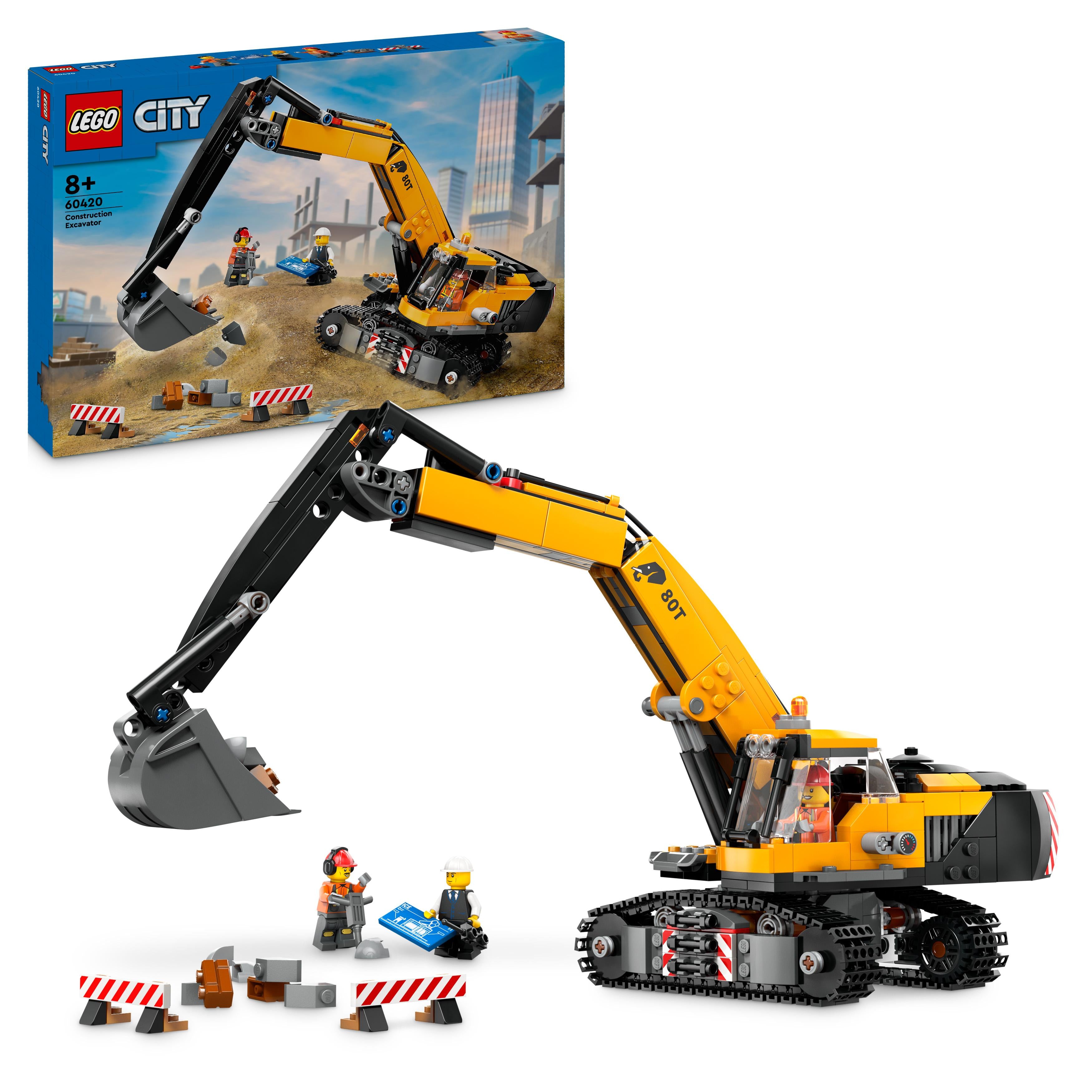 LEGO 60420 Yellow Construction Excavator Building Set for Unisex 8+ Creative Heavy-Duty Vehicle Toy