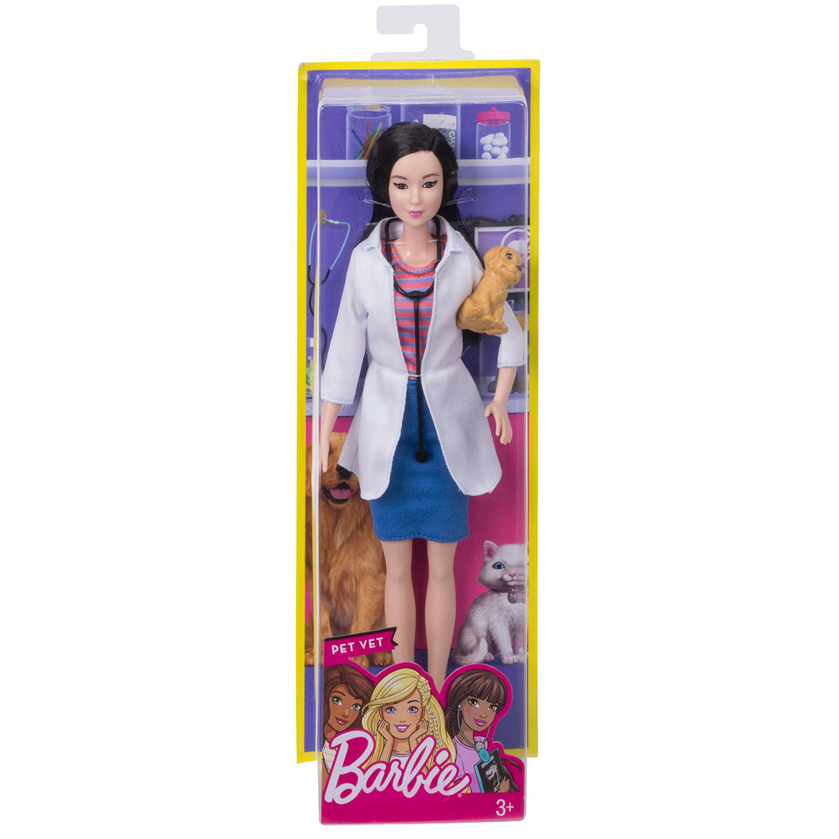مجموعة دمى باربي المهنية (4 قطع): طبيبة، طاهية، لاعبة تنس، طيارة، ملابس وإكسسوارات مستوحاة من مسيرتها المهنية، مناسبة للأعمار من 3 سنوات فما فوق