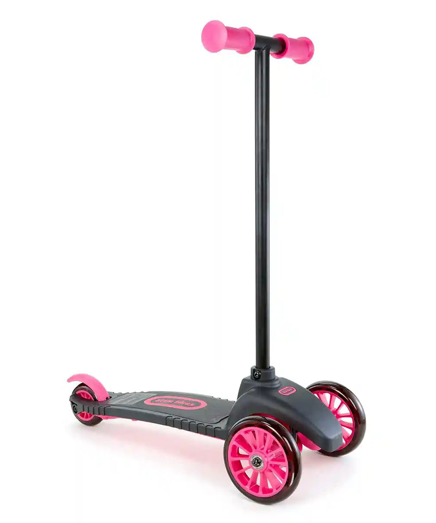 سكوتر ليتل تايكس لين تو تورن، وردي، بثلاث عجلات، للأطفال الصغار، سطح عريض جدًا، توجيه مائل لتحقيق التوازن والتنسيق، خفيف الوزن ومتين، للأعمار من سنتين إلى أربع سنوات