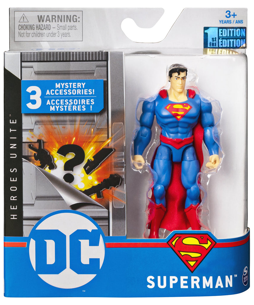 DC Comics 10-cm Action Figure with 3 Mystery Accessories, Collectible Superhero Toy for Kids Aged 3+, Adventure 4